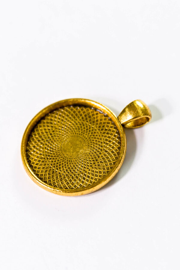 Cabochon Anhängerfassung gold rund 25 mm