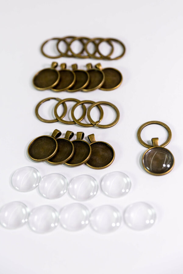 Cabochon Anhänger Set bronze